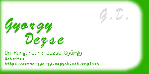 gyorgy dezse business card
